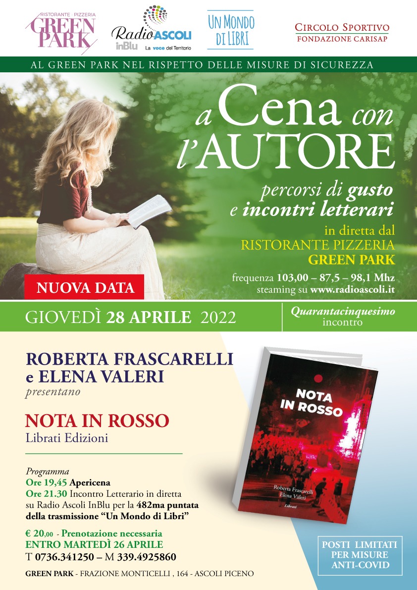 Stasera al Green Park: “a cena con l’autore”
