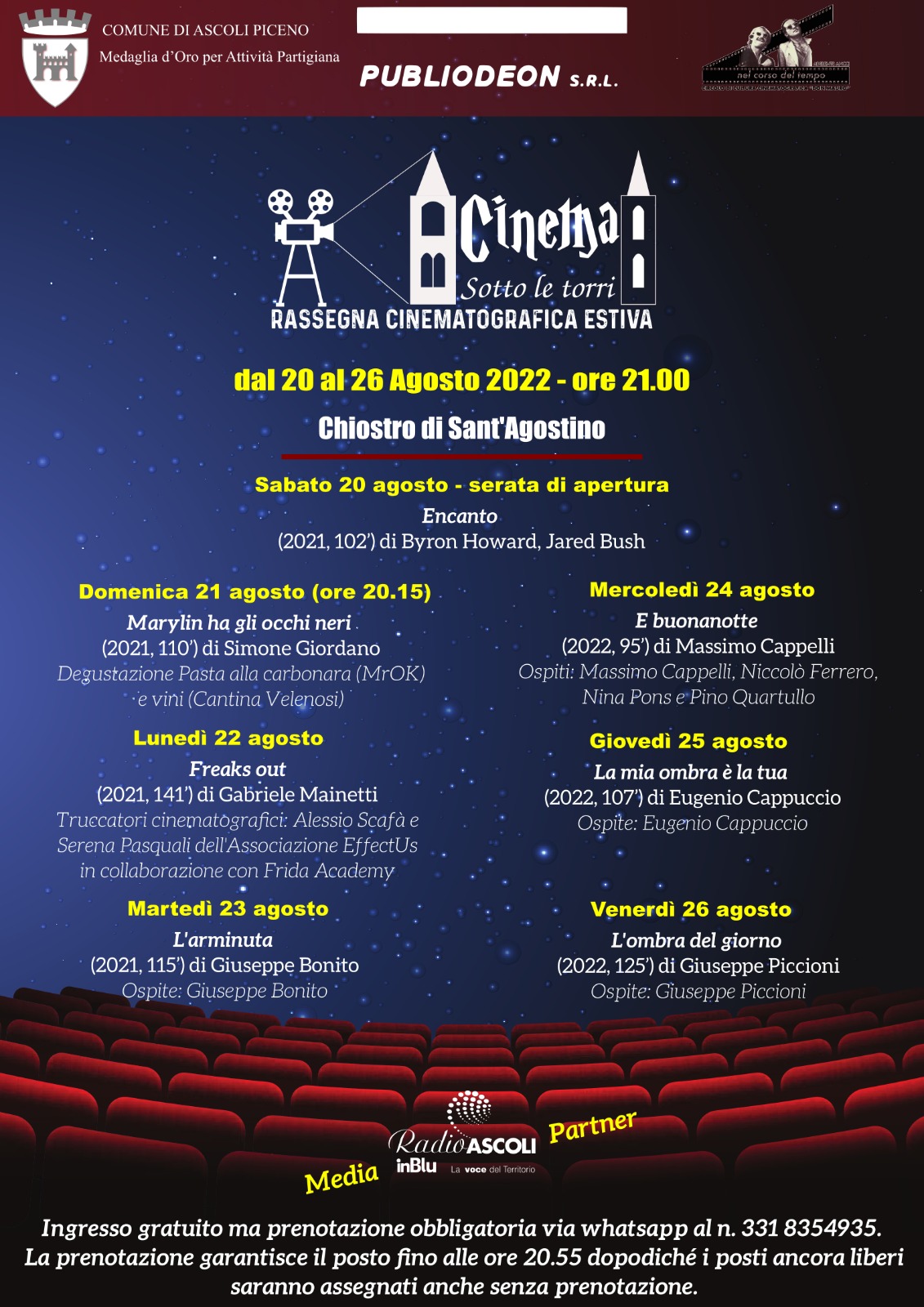 TORNA IL “CINEMA SOTTO TORRI”